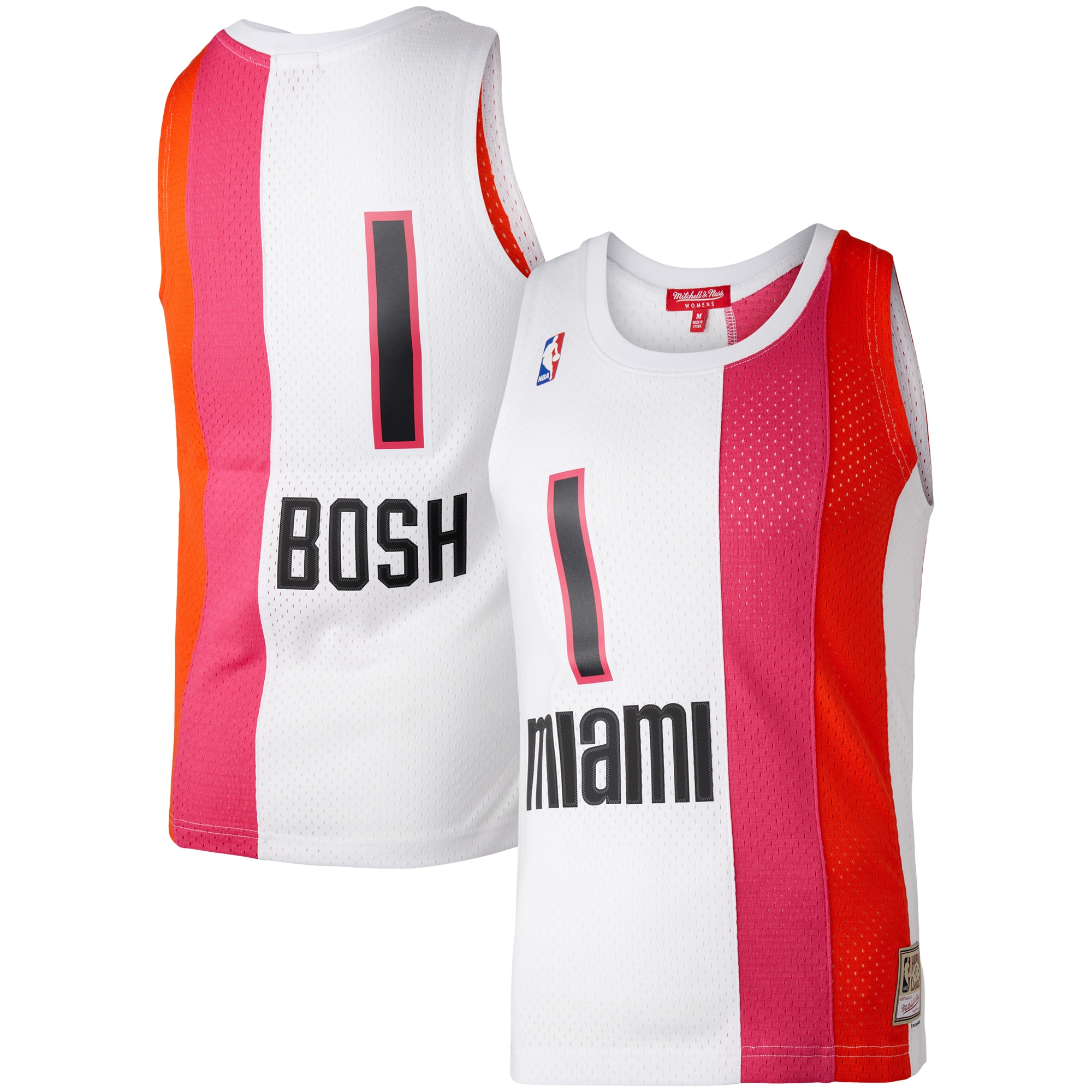 Women's Mitchell & Ness Chris Bosh White Miami Heat Hardwood Classics 2011/12 Swingman Jersey - JS433