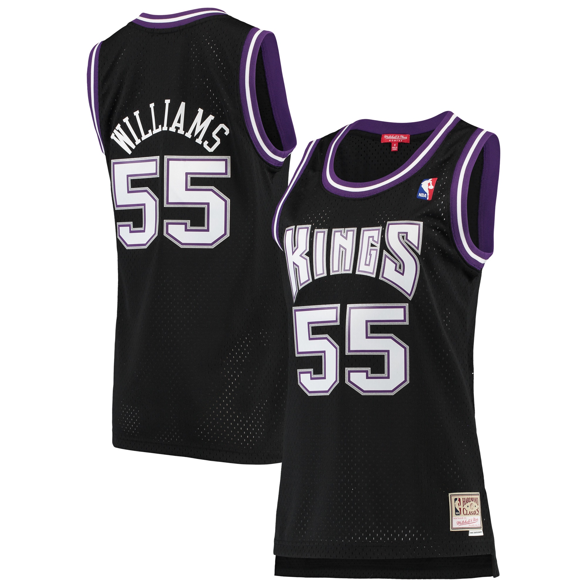 Women's Mitchell & Ness Jason Williams Black Sacramento Kings 2000-01 Hardwood Classics Swingman Jersey - JS349