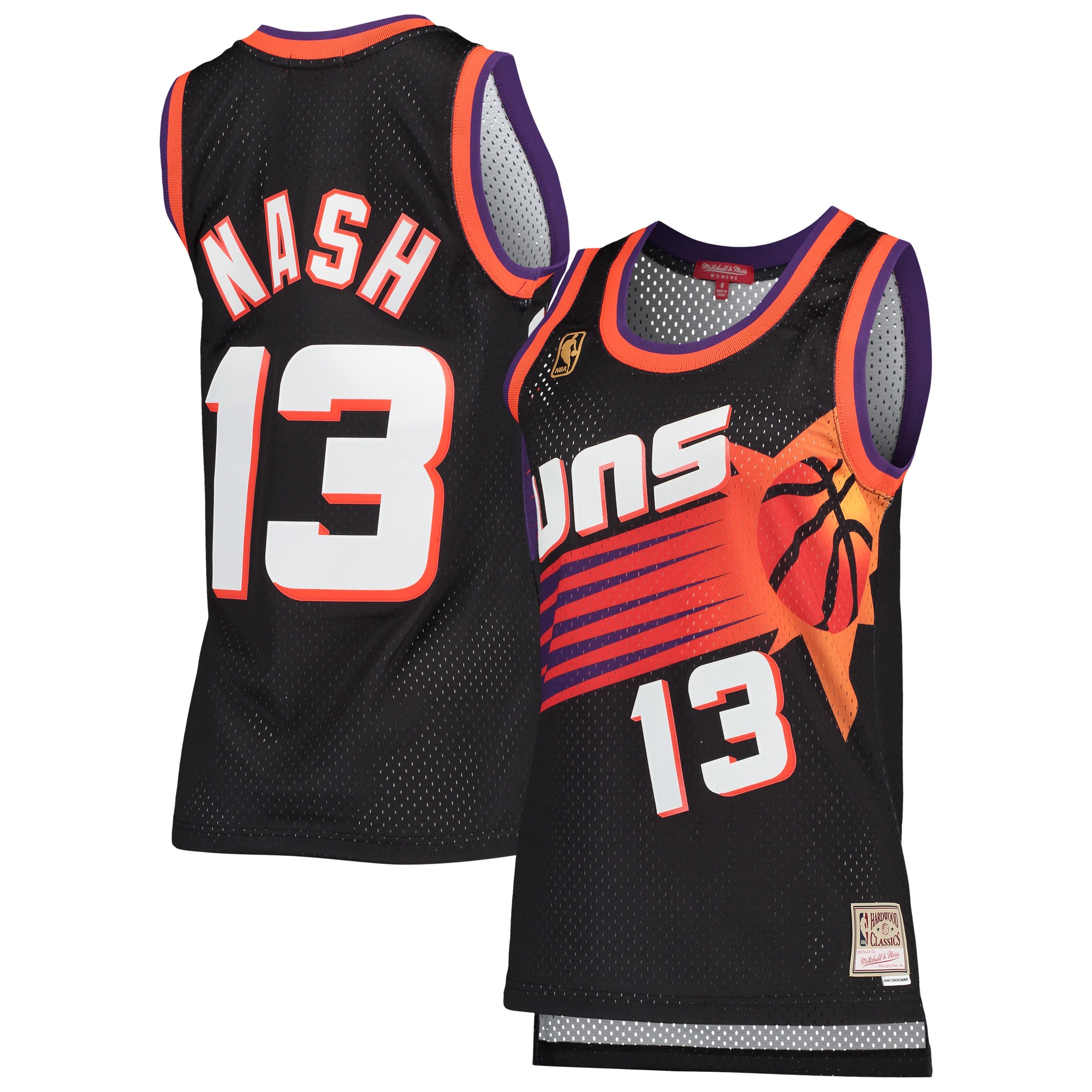 Women's Mitchell & Ness Steve Nash Black Phoenix Suns Hardwood Classics Swingman Jersey - JS487