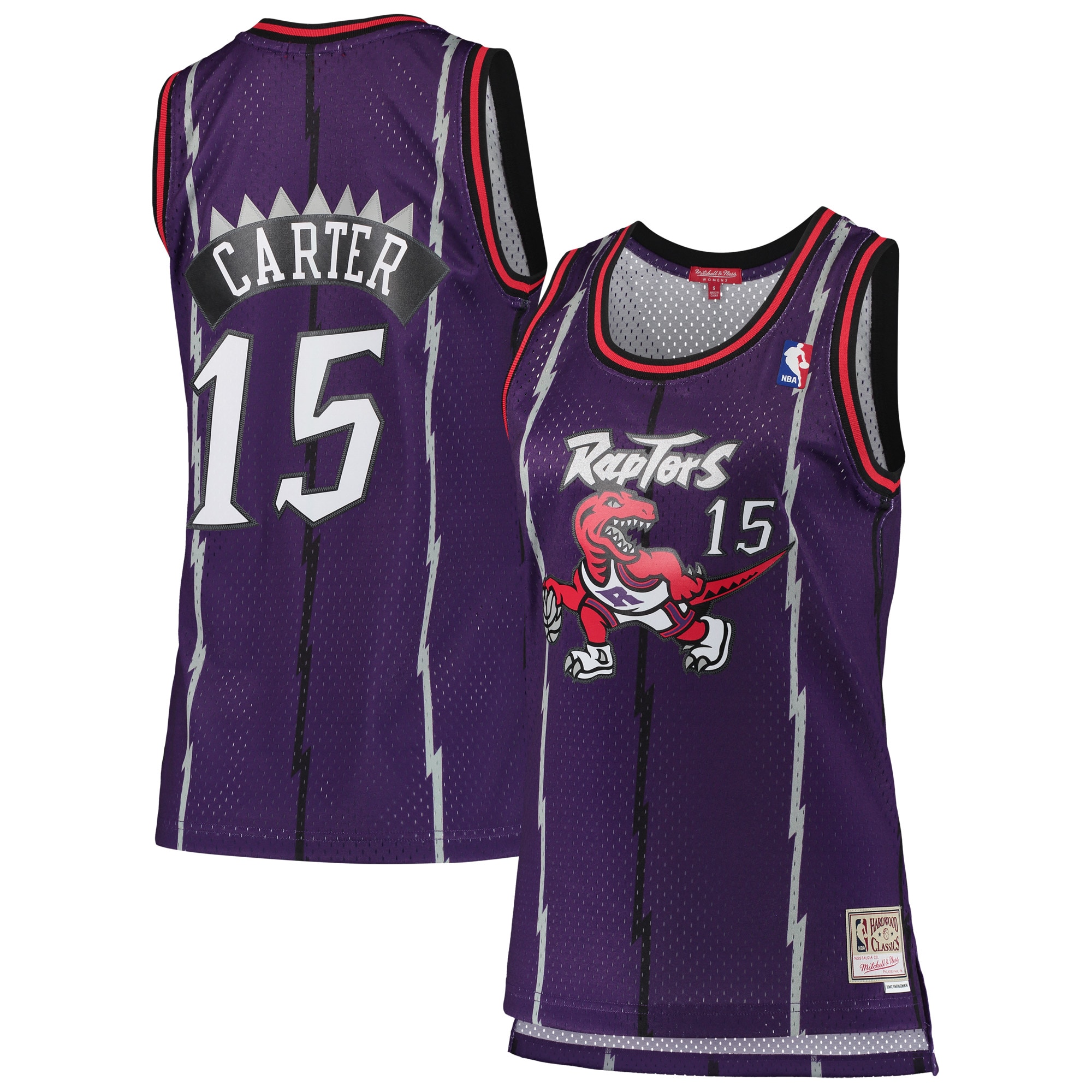Women's Mitchell & Ness Vince Carter Purple Toronto Raptors 1998-99 Hardwood Classics Swingman Jersey - JS755