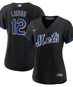 Women's New York Mets Francisco Lindor Black 2022 Alternate Player Jersey