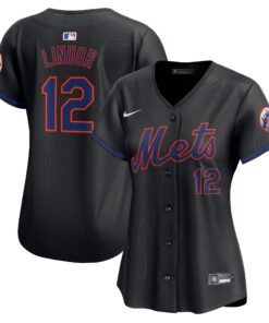 Women's New York Mets Francisco Lindor Black Alternate Limited Player Jersey