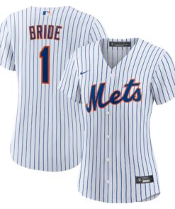 Women's New York Mets White #1 Bride Home Jersey