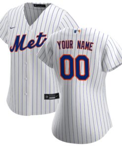 Women's New York Mets White Home Custom Jersey