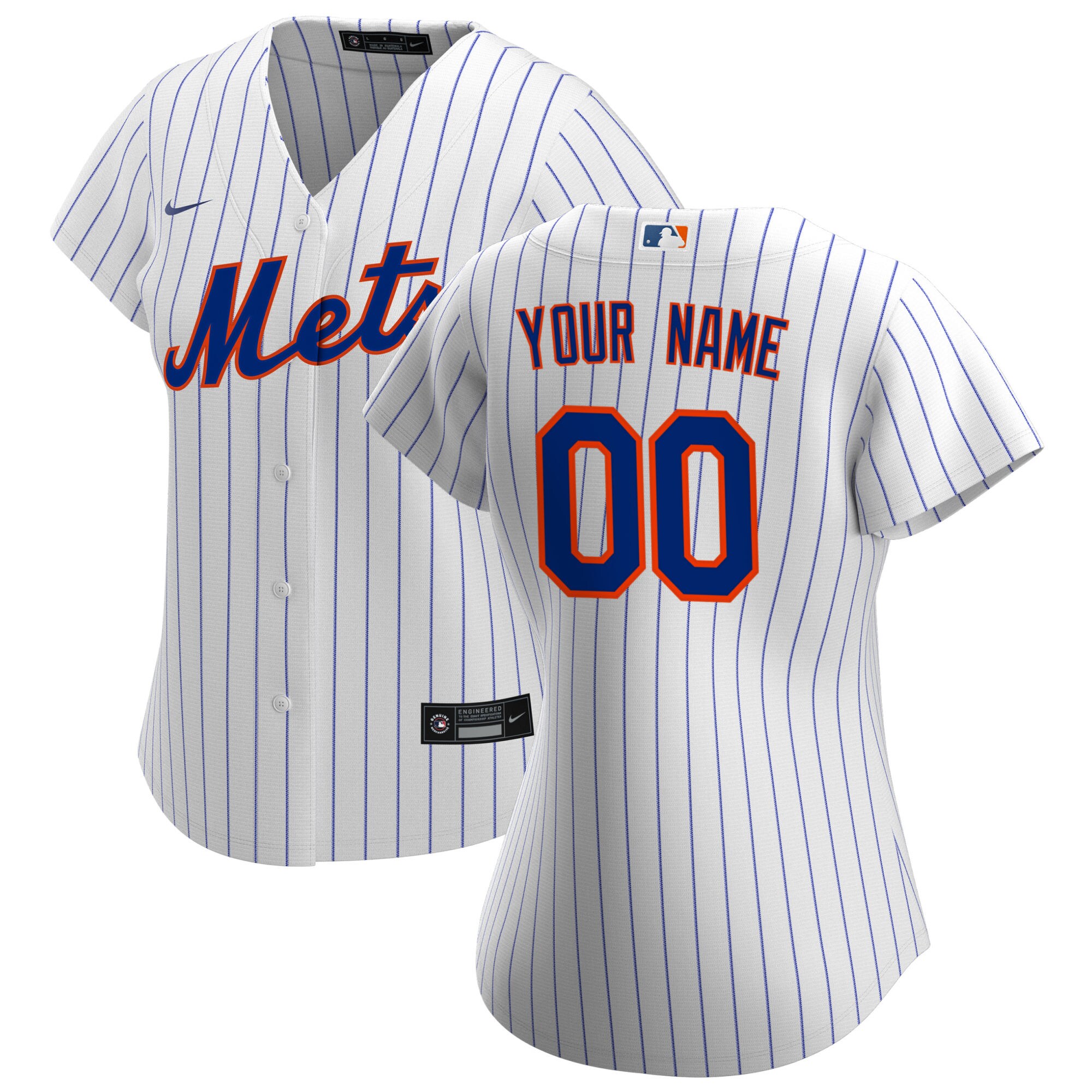 Women's New York Mets White Home Custom Jersey