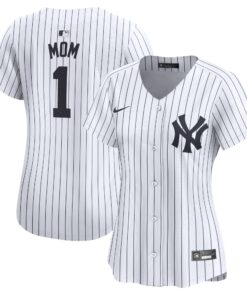 Women's New York Yankees White #1 Mom Home Limited Jersey