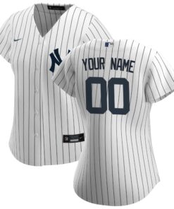 Women's New York Yankees White Home Custom Jersey