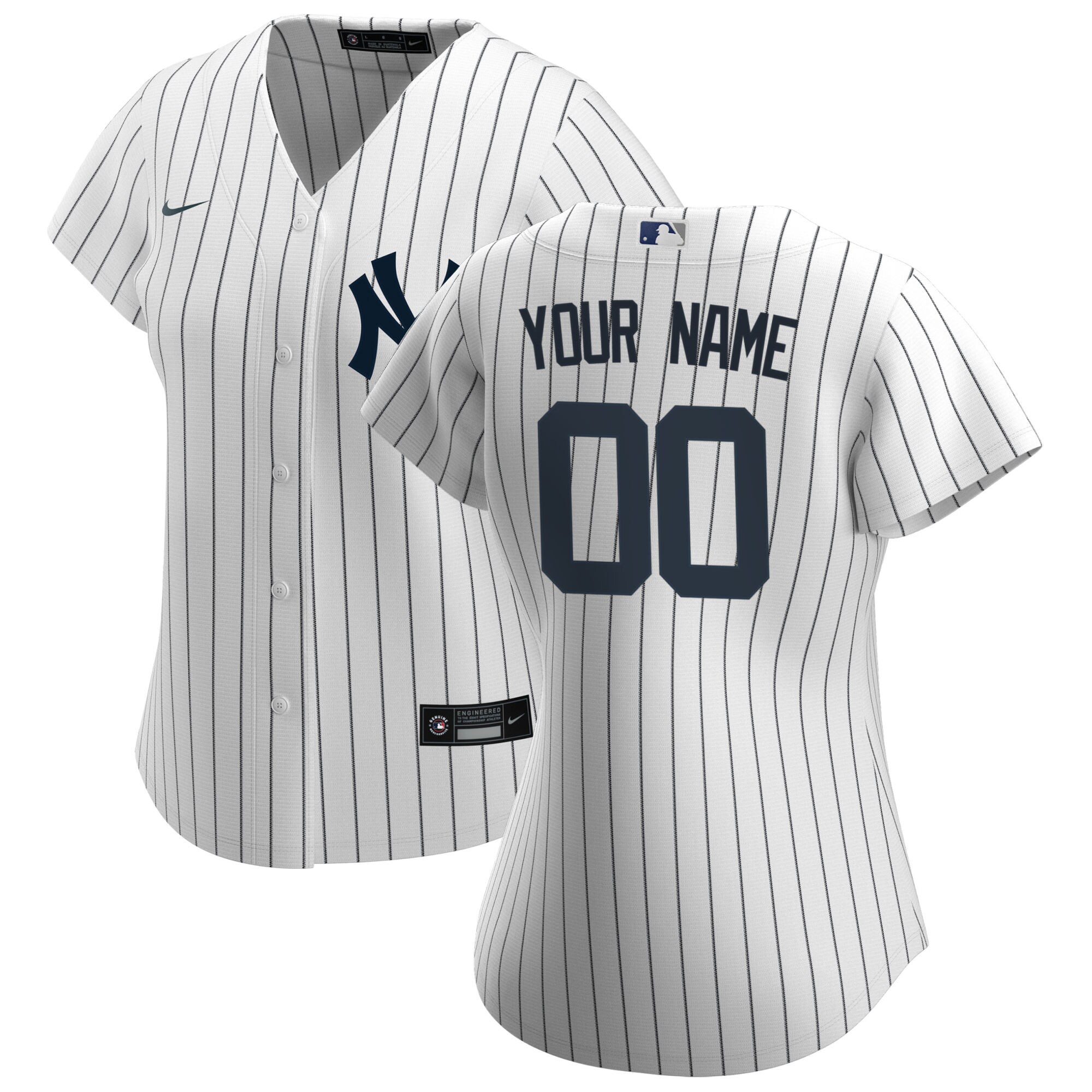 Women's New York Yankees White Home Custom Jersey