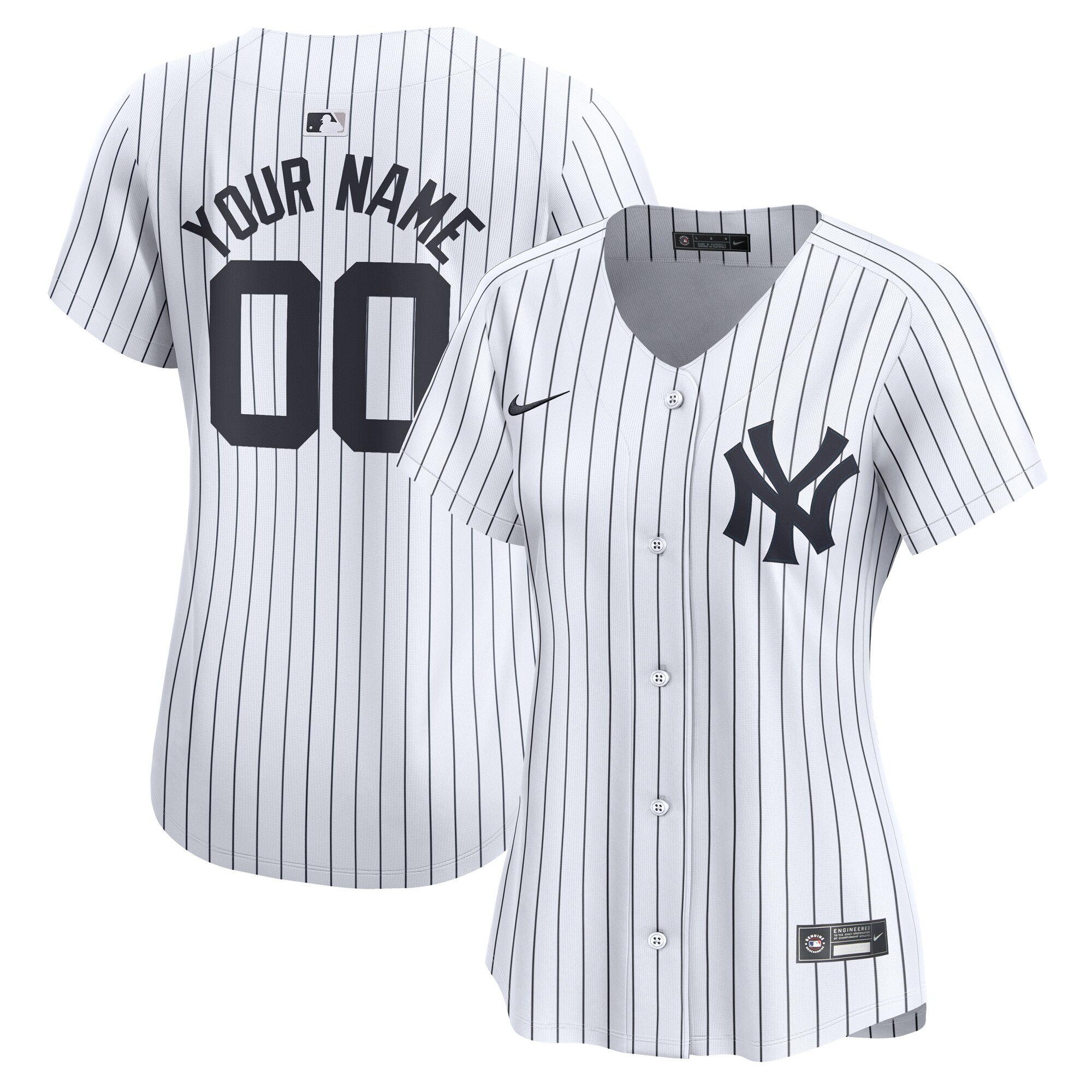 Women's New York Yankees White Home Limited Custom Jersey
