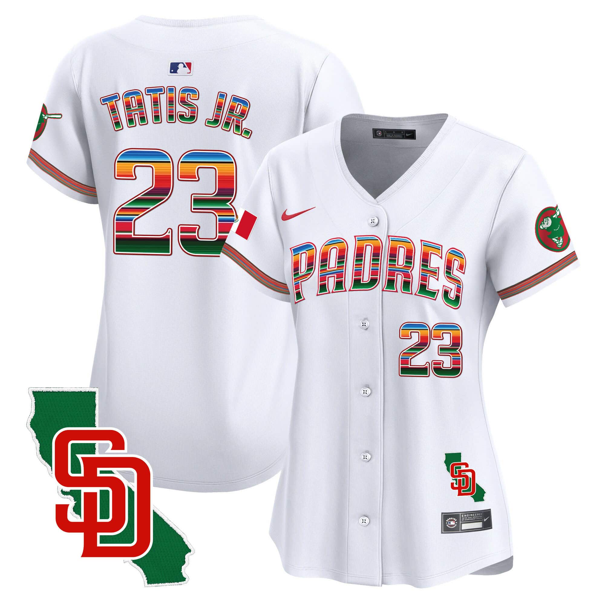 Women's Padres Mexico California Patch Vapor Premier Limited Jersey â€“ All Stitched - Jersey AZ