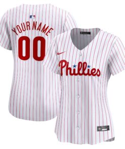 Women's Philadelphia Phillies White Home Limited Custom Jersey