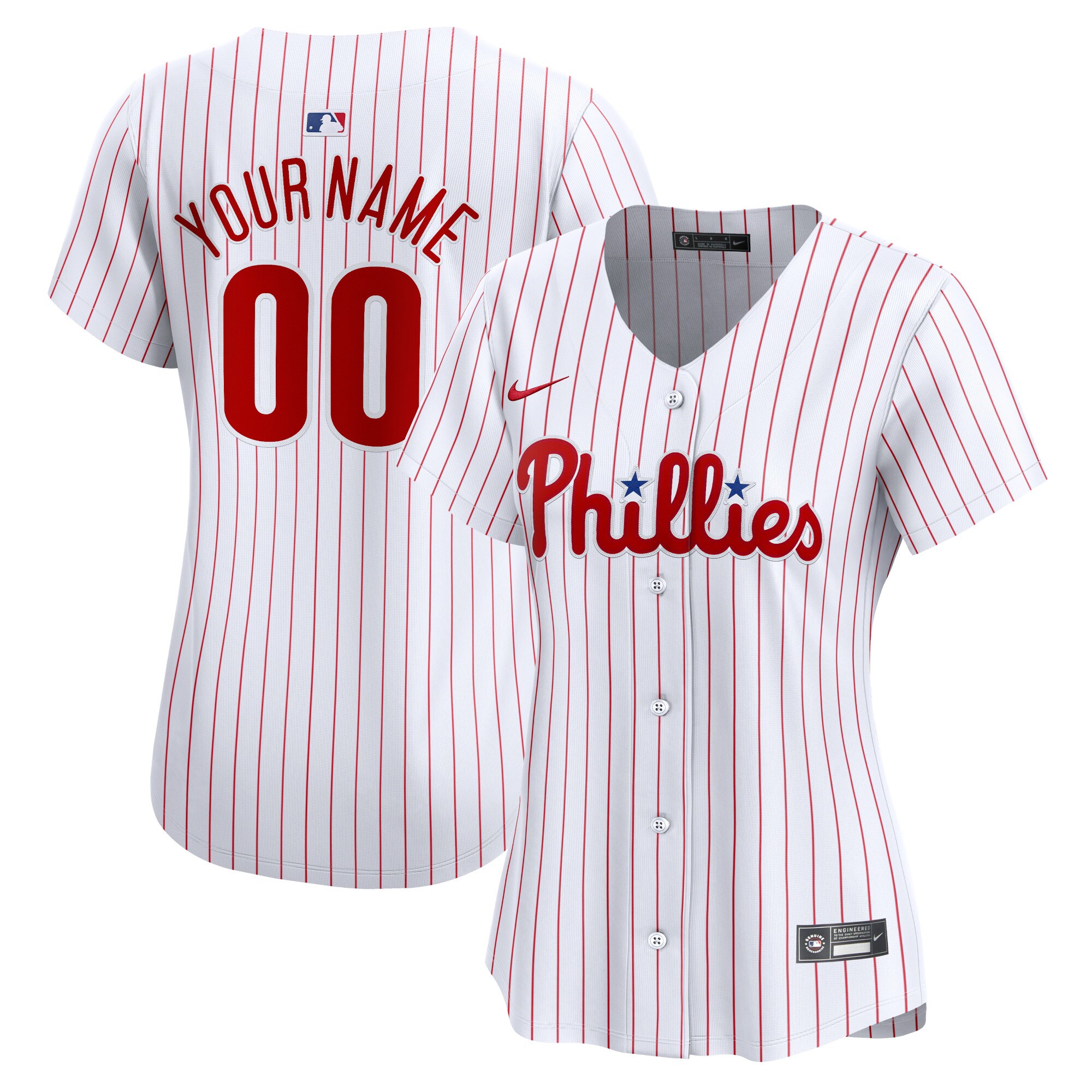 Women's Philadelphia Phillies White Home Limited Custom Jersey
