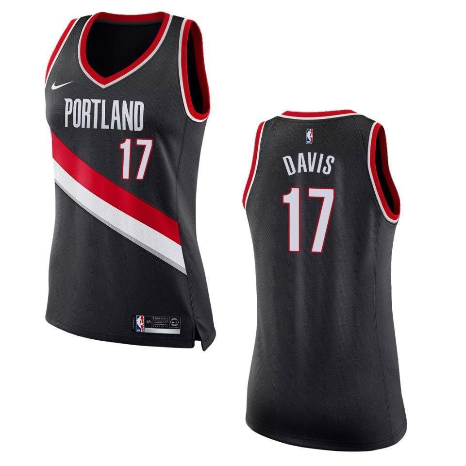 Women's Portland Trail Blazers 17 Ed Davis Icon Swingman Jersey - Black - JS885