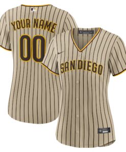 Women's San Diego Padres Brown Road Custom Jersey
