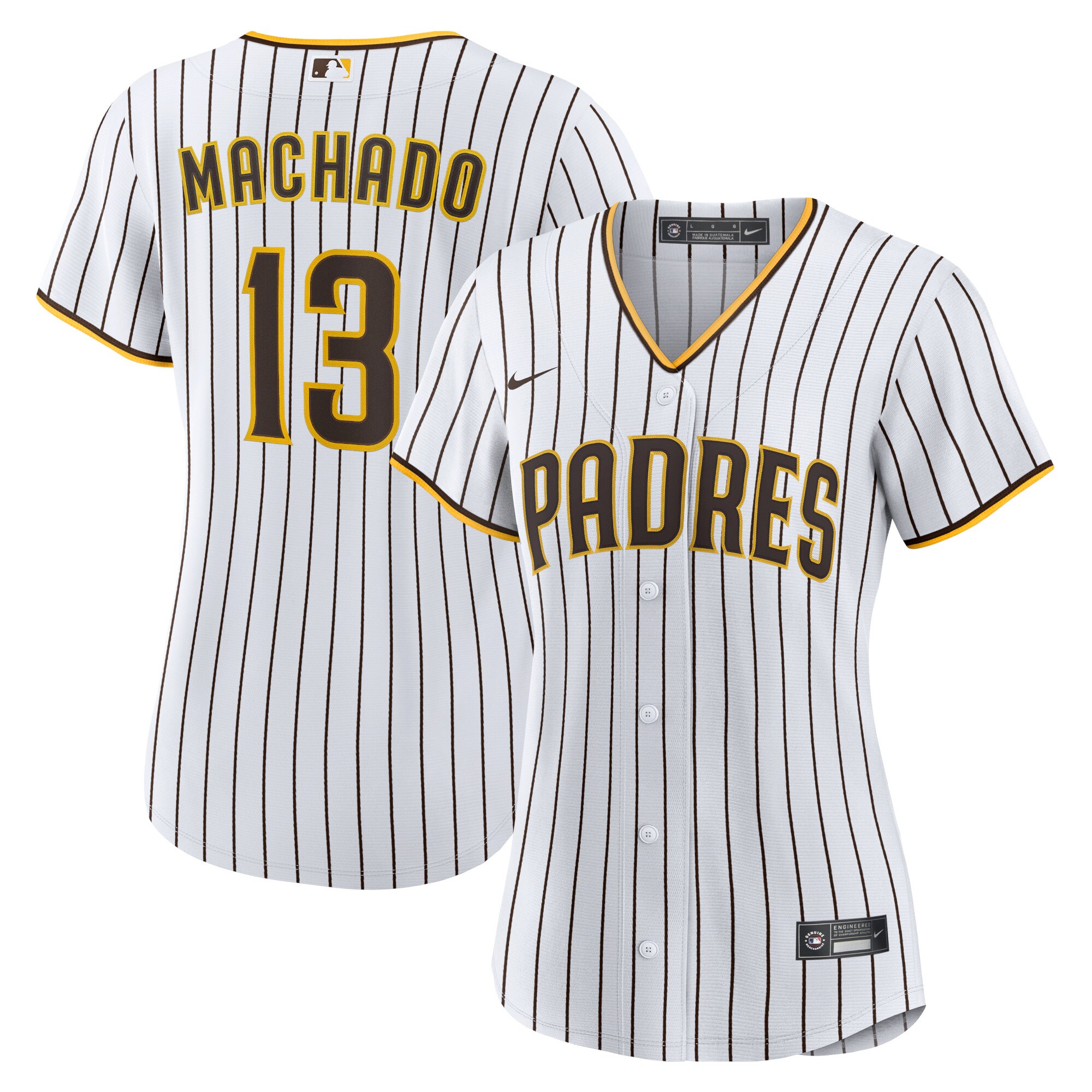 Women's San Diego Padres Manny Machado White/Brown Home Player Jersey