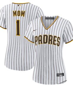 Women's San Diego Padres White #1 Mom Home Jersey