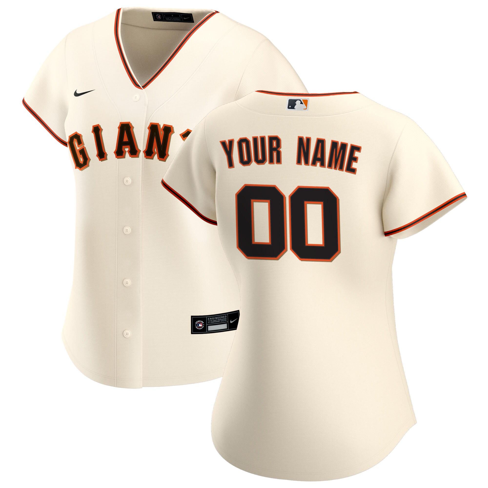 Women's San Francisco Giants Cream Home Custom Jersey