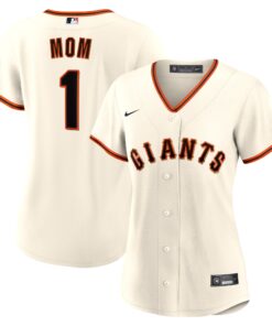 Women's San Francisco Giants White #1 Mom Home Jersey
