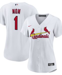 Women's St. Louis Cardinals White #1 Mom Home Jersey