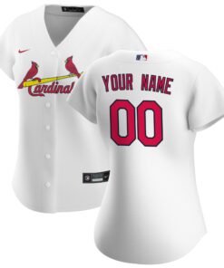 Women's St. Louis Cardinals White Home Custom Jersey