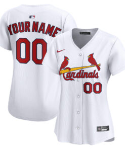 Women's St. Louis Cardinals White Home Limited Custom Jersey