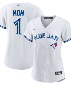 Women's Toronto Blue Jays White #1 Mom Home Jersey