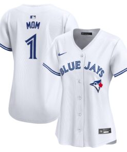 Women's Toronto Blue Jays White #1 Mom Home Limited Jersey