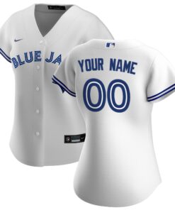 Women's Toronto Blue Jays White Home Custom Jersey