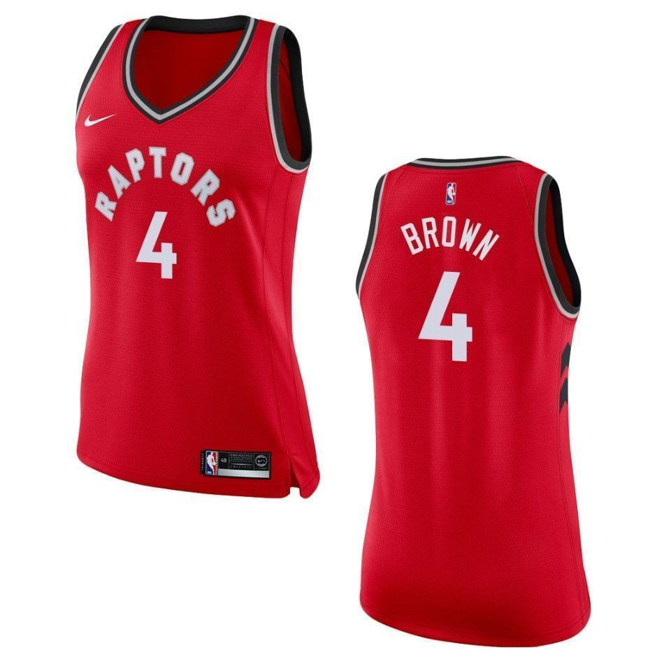 Women's Toronto Raptors 4 Lorenzo Brown Icon Swingman Jersey - Red - JS593