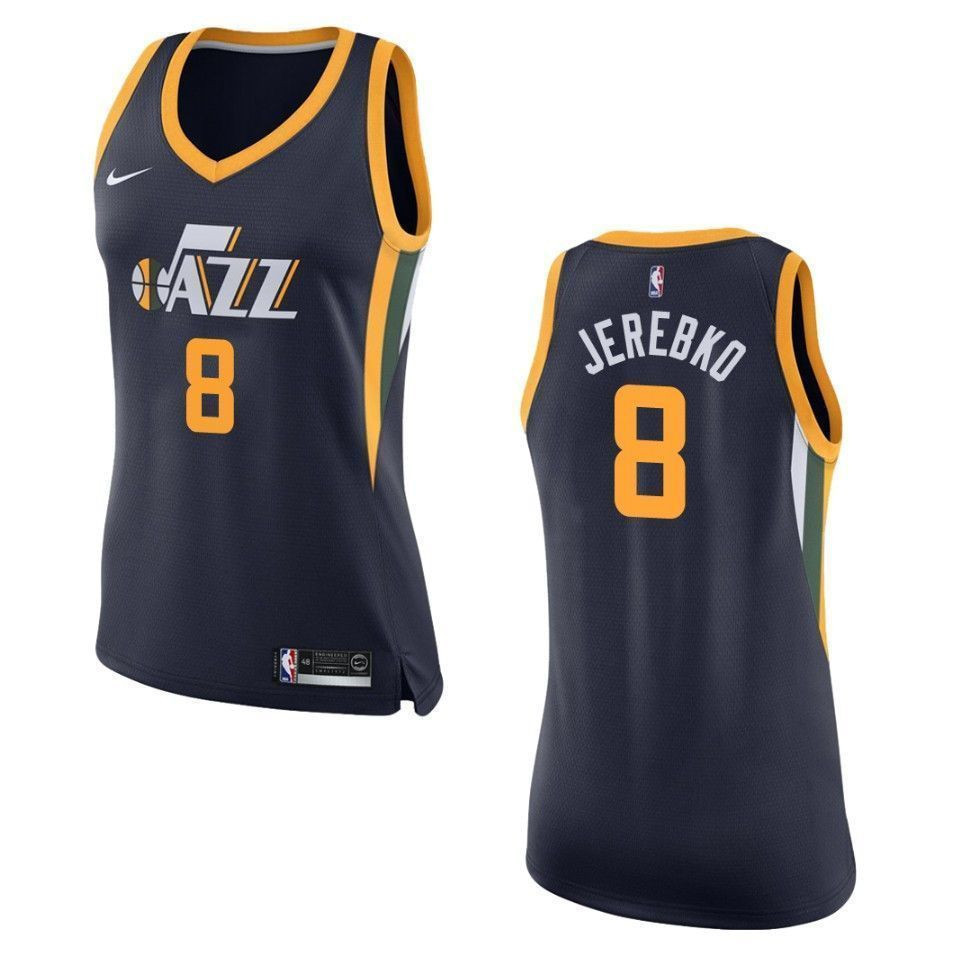 Women's Utah Jazz 8 Jonas Jerebko Icon Swingman Jersey - Navy - JS436