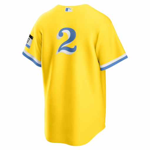 Xander Bogaerts 2 Boston Red Sox City Connect Jersey - Gold/Light Blue - Image 3