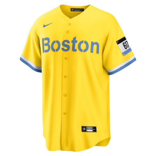 Xander Bogaerts 2 Boston Red Sox City Connect Jersey - Gold/Light Blue - Image 2