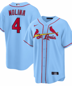 Yadier Molina 4 St. Louis Cardinals Alternate Men Jersey - Light Blue