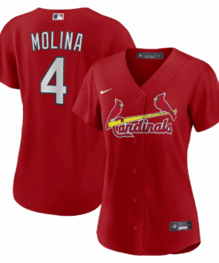 Yadier Molina 4 St. Louis Cardinals Women Alternate Jersey - Red