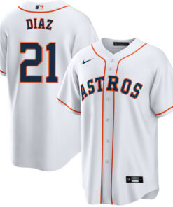 Yainer Diaz 21 Houston Astros Home Men Jersey - White