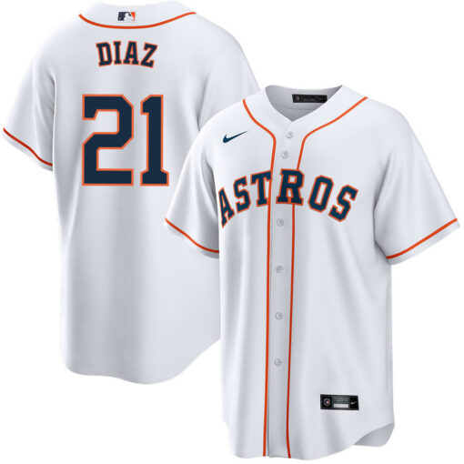 Yainer Diaz 21 Houston Astros Home Men Jersey - White