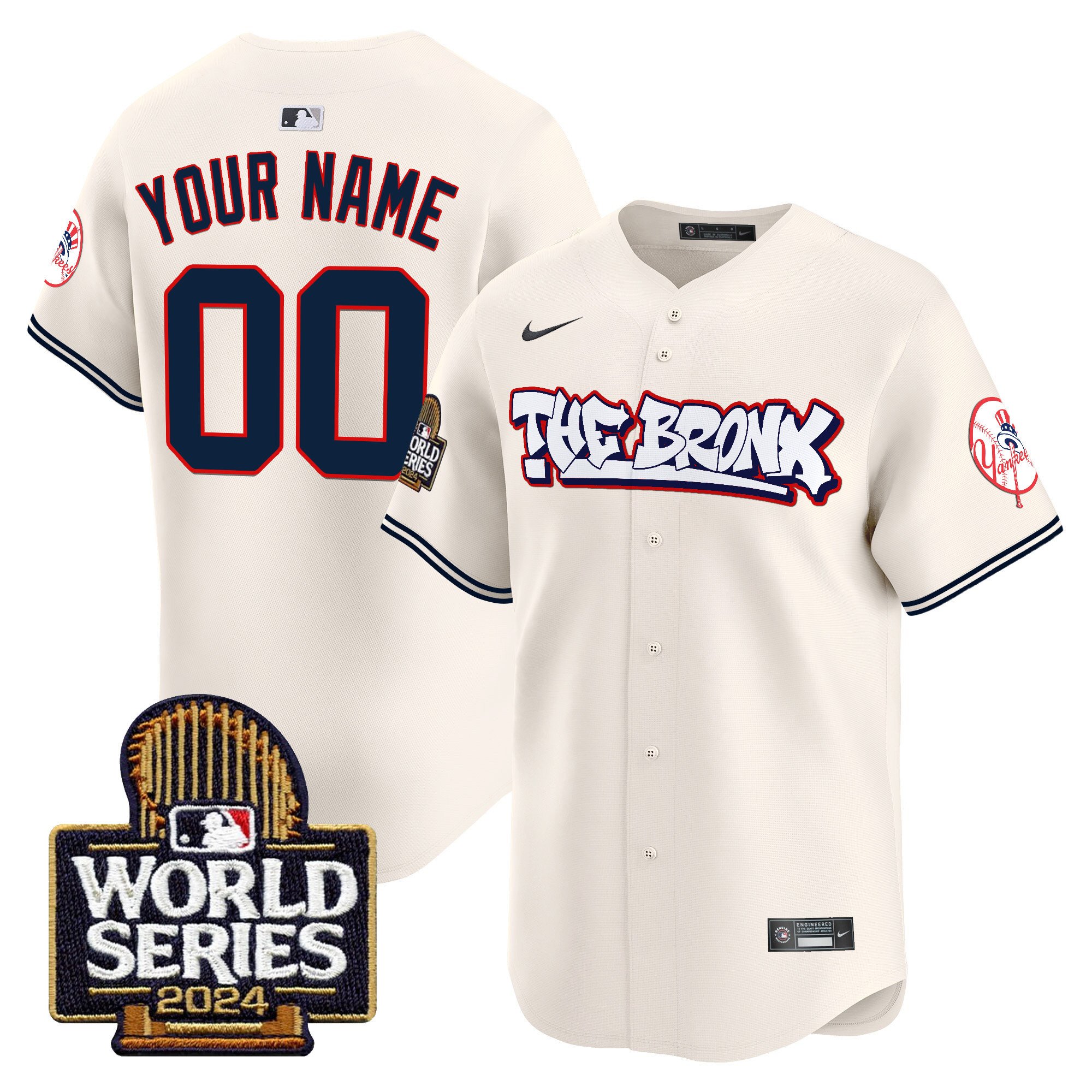 Yankees The Bronx 2024 World Series Vapor Premier Limited Custom Jersey