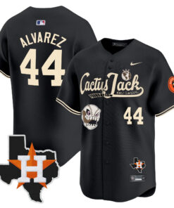 Yordan Alvarez 44 Houston Astros Cactus Jack Foundation Fall Classic Black Limited Jersey - Men