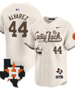 Yordan Alvarez 44 Houston Astros Cactus Jack Foundation Fall Classic Limited Jersey - Men, Cream 