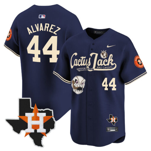 Yordan Alvarez 44 Houston Astros Cactus Jack Foundation Fall Classic Limited Jersey - Men - Image 3