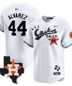 Yordan Alvarez 44 Houston Astros Cactus Jack Houston Patch Limited Jersey - Men, White 