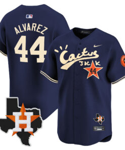 Yordan Alvarez 44 Houston Astros Cactus Jack Houston Patch Navy Limited Jersey - Men