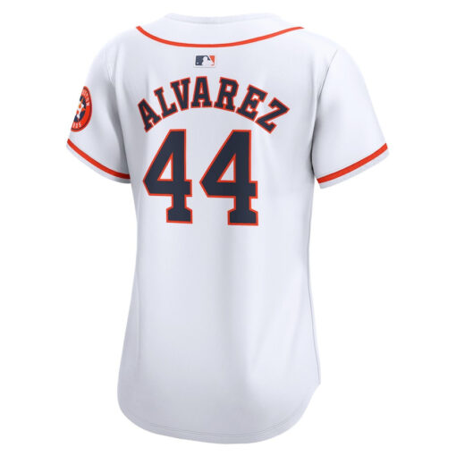 Yordan Alvarez 44 Houston Astros Women Home Limited Player Jersey - White - Image 3