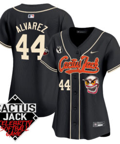 Yordan Ãlvarez 44 Houston Astros Cactus Jack Celebrity Softball Game Patch Women Jersey - Black