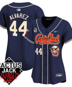Yordan Ãlvarez 44 Houston Astros Cactus Jack Celebrity Softball Game Patch Women Jersey - Navy