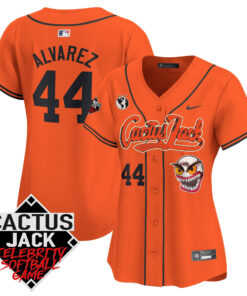 Yordan Ãlvarez 44 Houston Astros Cactus Jack Celebrity Softball Game Patch Women Jersey - Orange