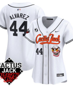 Yordan Ãlvarez 44 Houston Astros Cactus Jack Celebrity Softball Game Patch Women Jersey - White