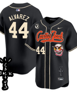 Yordan Ãlvarez 44 Houston Astros Cactus Jack Patch V2 Men Jersey - Black