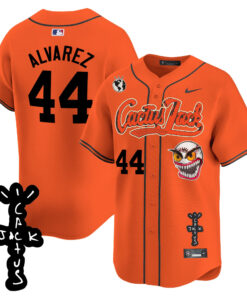 Yordan Ãlvarez 44 Houston Astros Cactus Jack Patch V2 Men Jersey - Orange