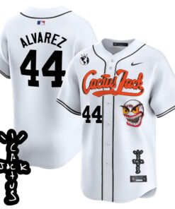 Yordan Ãlvarez 44 Houston Astros Cactus Jack Patch V2 Men Jersey - White